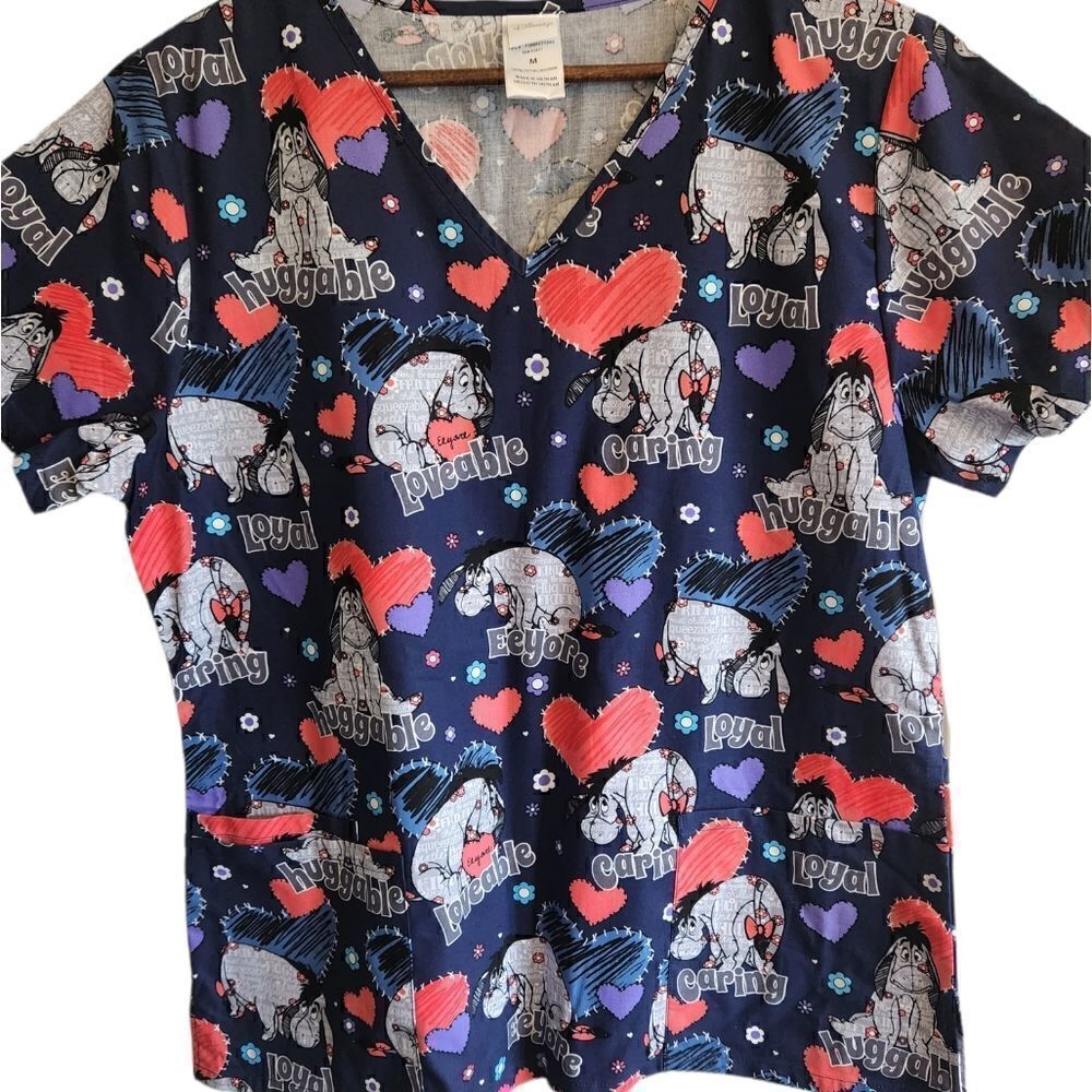 Nwot Disney Eeyore Scrub Top and Pants Set